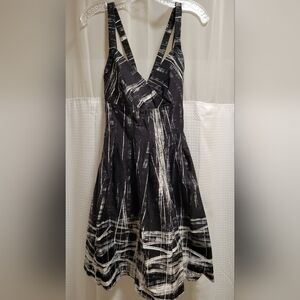 Calvin Klein Black and White Midi Dress